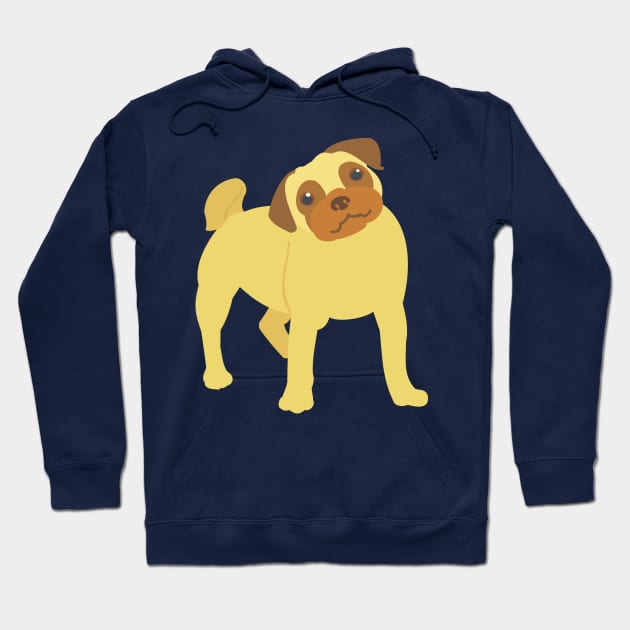 Adorable Pug Dog Hoodie by evisionarts